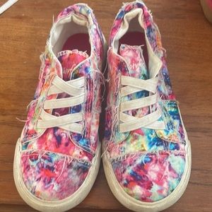 Tie dye blowfish slip on sneakers